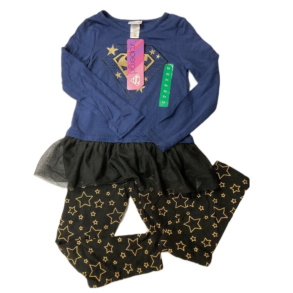 Supergirl By Evy Girls Character 2pc Set, 6X, New With Tags